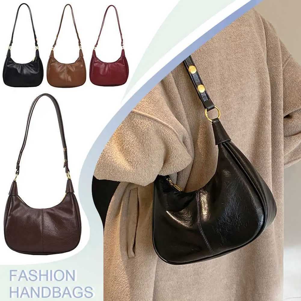 Crescent Bag for Women Adjustable Strap Hobo Bag PU Leather with Zipper Crossbody Bag Solid Handbag for Work Travel XJ250604