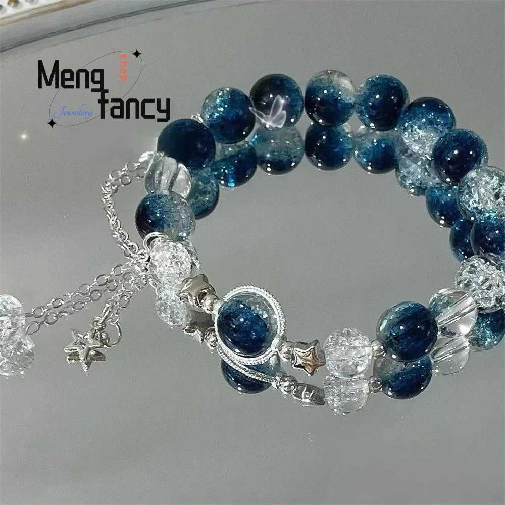 New Arrival Star River Dangling Butterfly Crushed Beads Sweet Colorful Bracelet Niche Designs Natural Popular Fashion Jewelry Holiday Gifts V250604