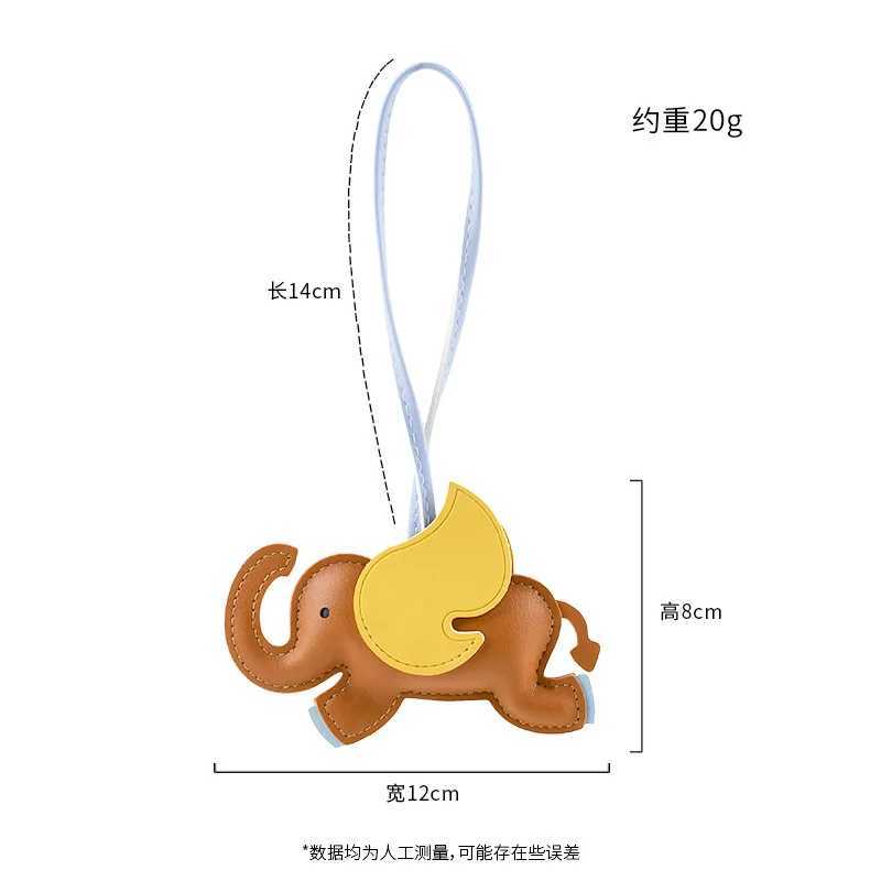 10 Colors Wings Elephant Keychain Leather Animal Pendant for Women Bag Charm Decoration Key Chain Holder Gift 2025 New M250604