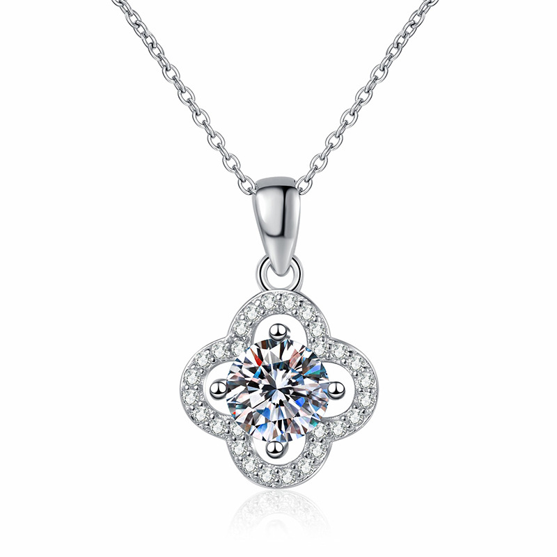 Elegant Women's Accessories: S925 Sterling Silver Necklaces & Pendants Adorned With Realistic Diamond-Like Stones