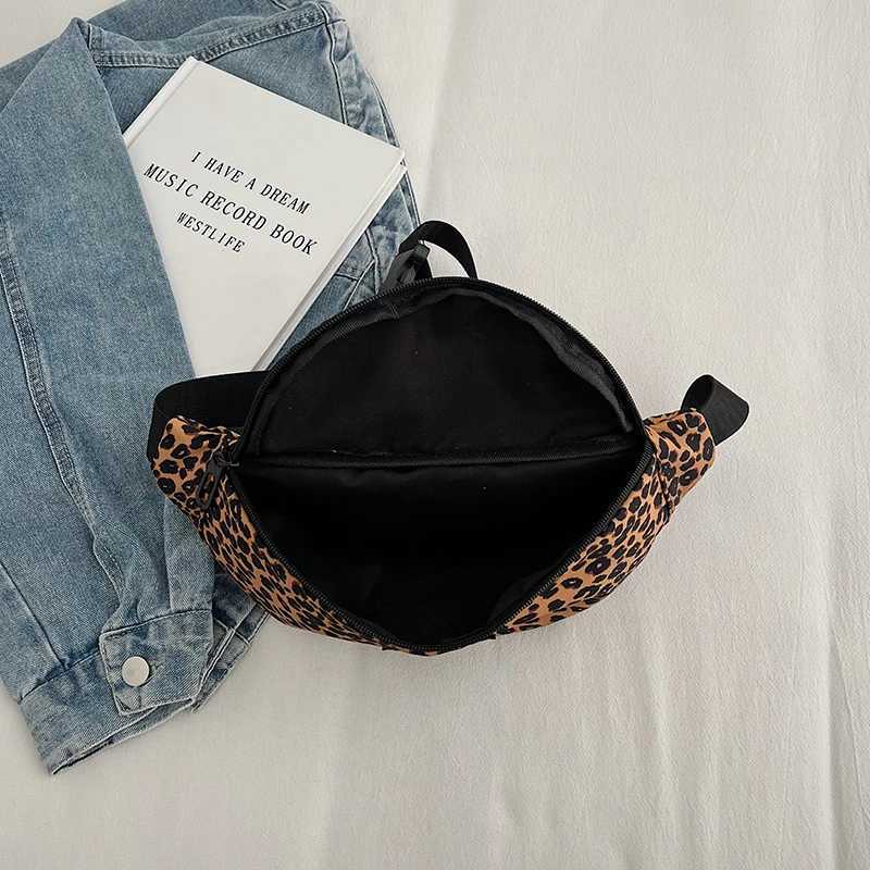 2024 New Leopard Print Waist Bag Fashion Fanny Pack Phone Purse Lady Simple Chest Bag Quality Nylon Woman Shoulder Crossbody Bag W250604