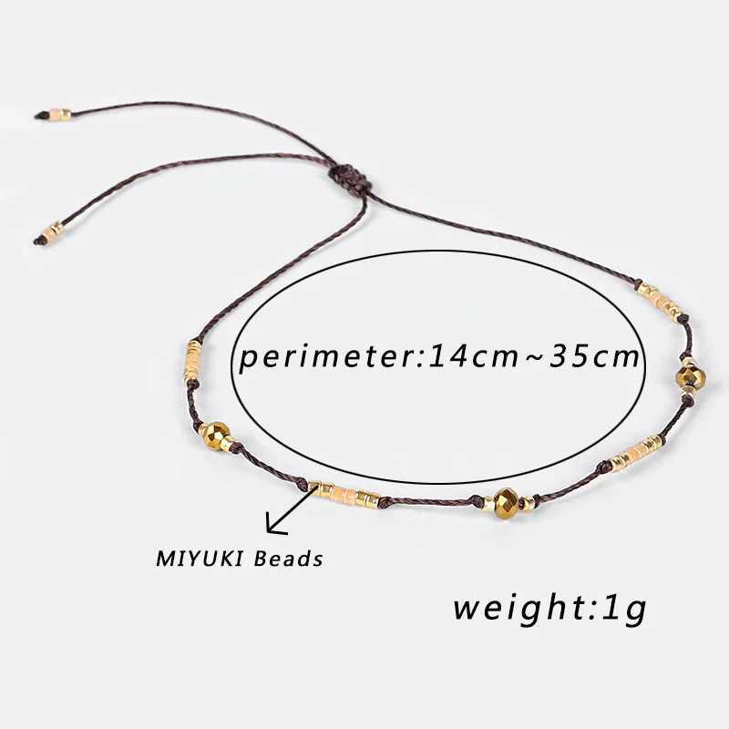 HI MAN Bohemian Colored Beads Wax Thread DIY Anklet Women Adjustable Summer Beach Casual Jewelry Accessories Girlfriend Gift W250604