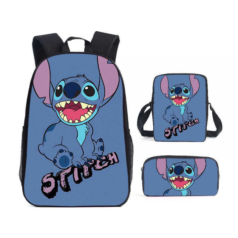 Disney Cute couple Mickey Minnie 3-piece childrens school backpack with lunch bag pencil case best gift for boys and girls school bagXJ250417