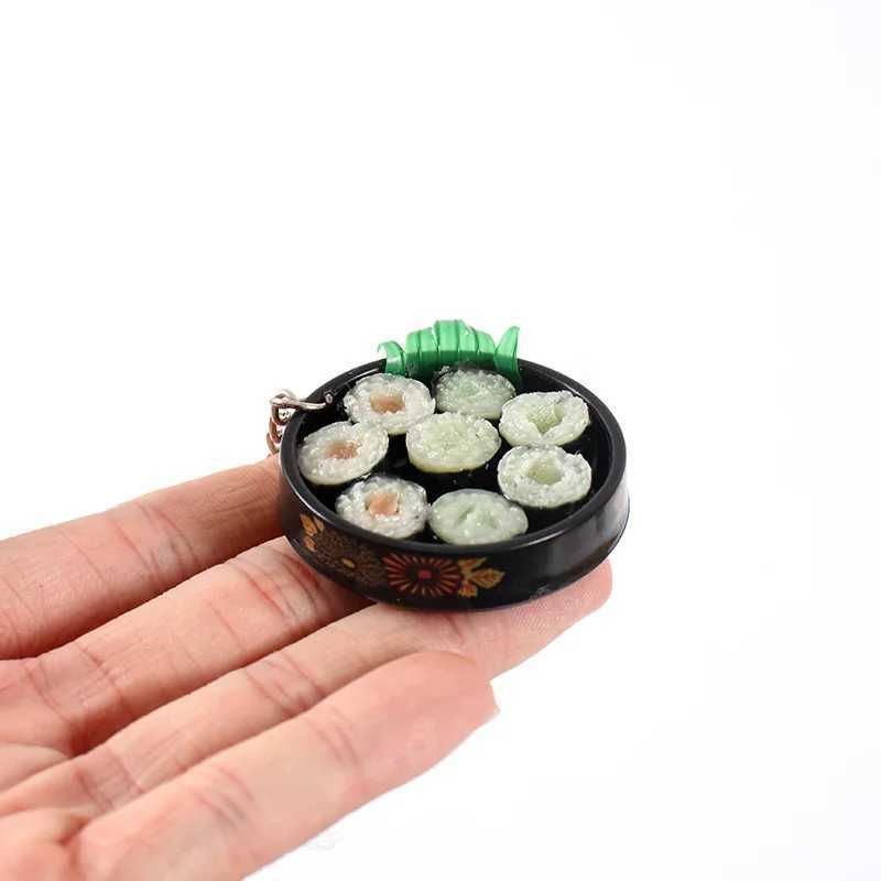 Simulation Food Keychain Pendant Funny Gift Lunch Box Sashimi Toys Party Couple Car Bag Key Rings W250604