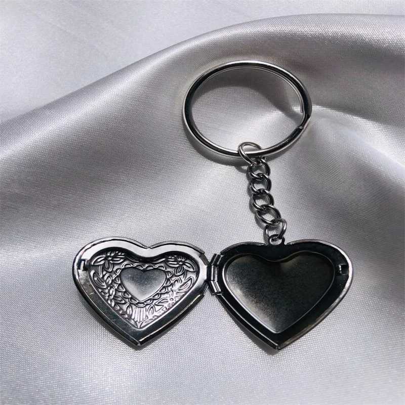 Photo Frame Heart Locket Keychains y2k Handmade Heart-Shaped Small Box Fairy Tale Keyring Gift for Her M250604