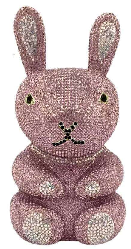 Rabbit Crystal Evening Bag Women Rhinestone Handbag Wedding Party Purse Cute Animal Clutches Fashion Bridal Purses