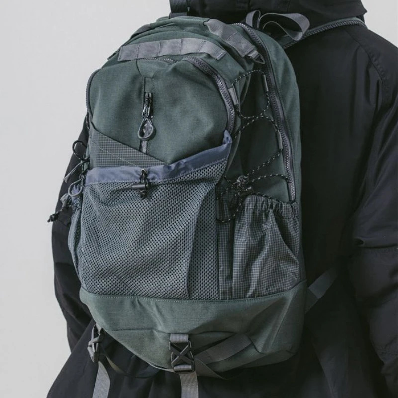 High-capacity Casual Grunge Men Backpack Vintage Y2k Aesthetic Streetwear Backpacks Casual All Match Trendy Drawstring Rucksacks 250530