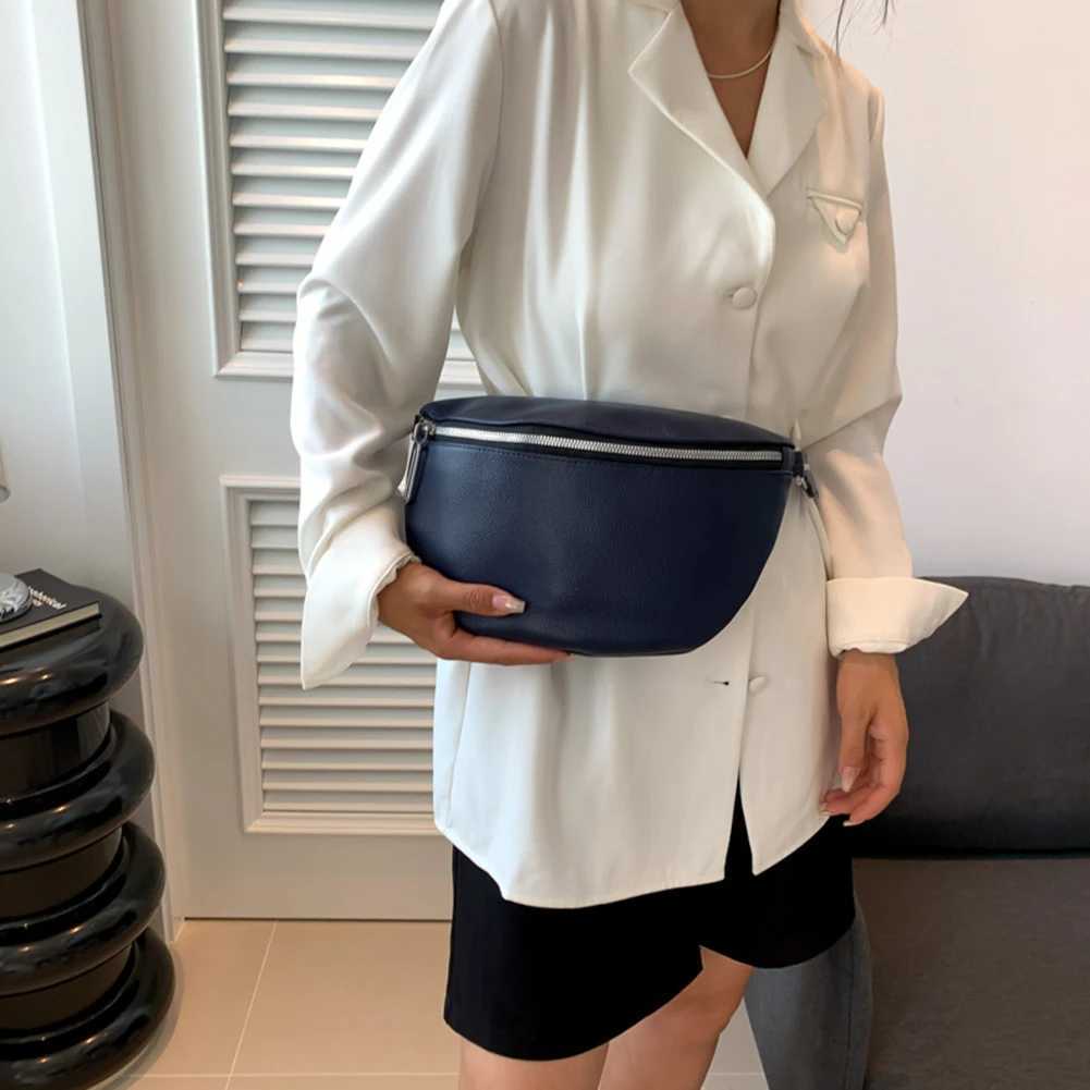 PU Leather Bum Bags Wide Strap Crossbody Pouch Chest Purse Jacquard Weave Waistpack Sports Fanny Packs Half Moon Belt Bag Bolsa W250604