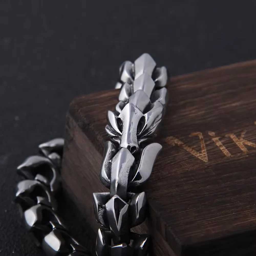 New Arrival Hematite Color Domineering Keel Bracelet For Men Hip Hop Punk Mens Bracelet Linked Metal Chain Fashion Jewelry V250604