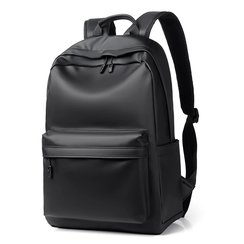 Fashion Men Leather Backpack Black School Bags for Teenager 15.6 Inch Laptop Backpacks Mochila Masculina High Quality 250530