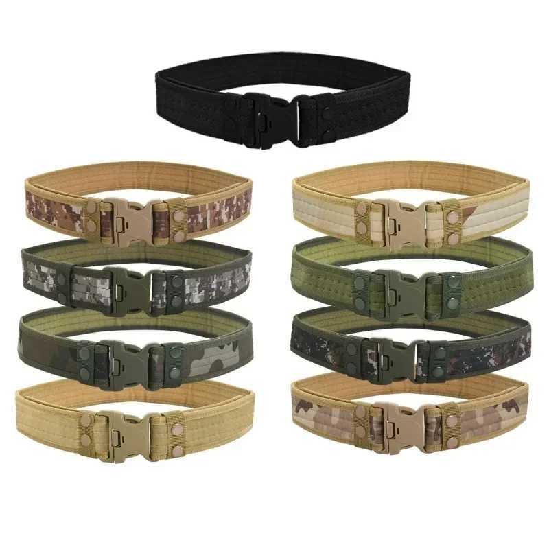 130cm Unisex Stretch Canvas Belt Quick Release Machine Washable Fashionable Braided Design Army Accessory Hunting Tactical Belts W250604