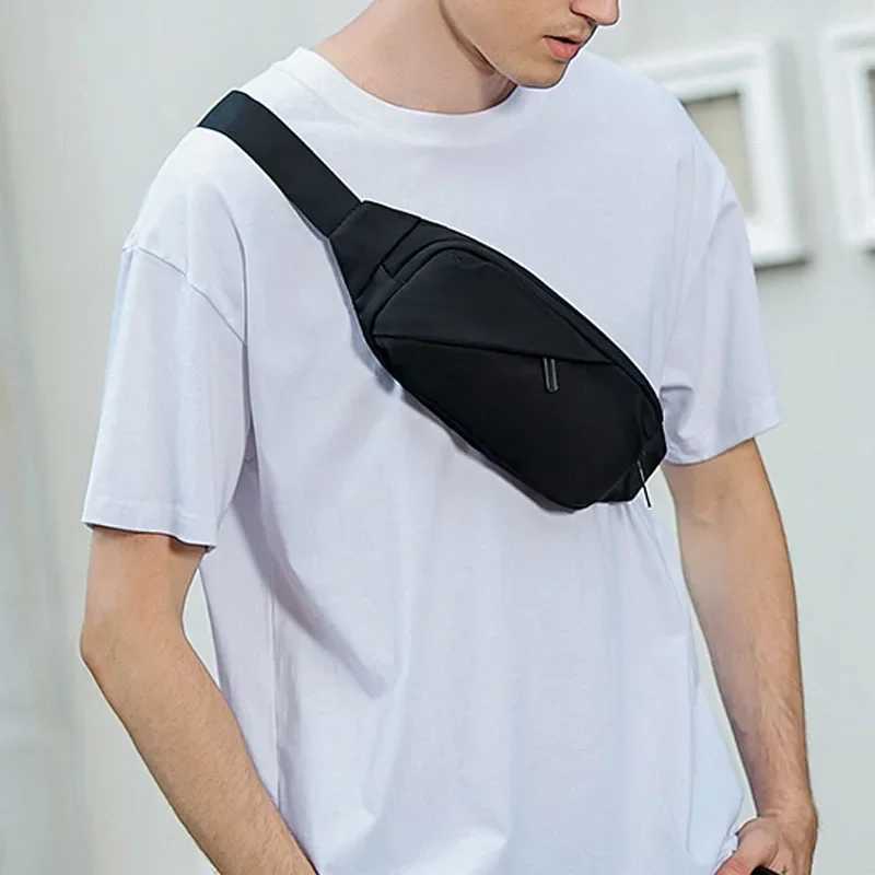 Mens Waist Bag Pack Travel Sports Male Fanny Pack Large Wallet Phone Belt Bag Pouch Mens Shoulder Hip Bag 4 Pockets W250604