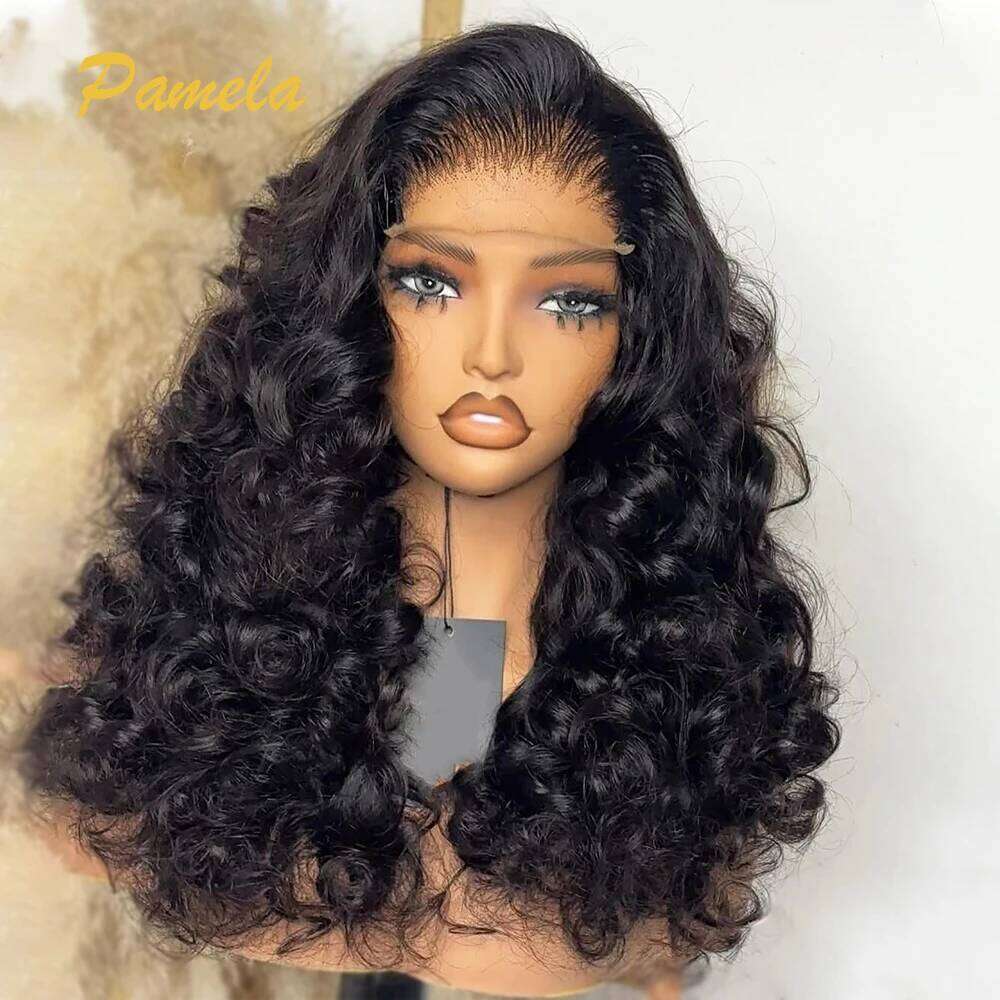 Double Drawn Loose Wave 250% Density 13X6 Transparent Lace Front Glueless Wig Human Princess Hair Ready To Wear For Woman