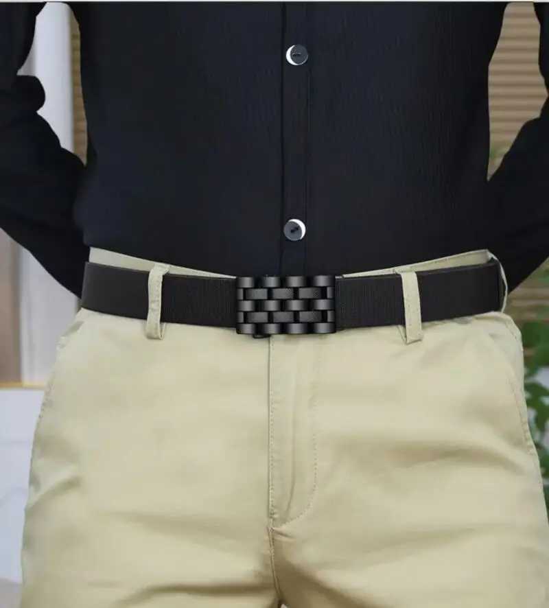 New Mens Automatic Buckle Wear-resistant Durable Belt for Middle-aged And Young Casual Leather Belt Fashionable Business W250604