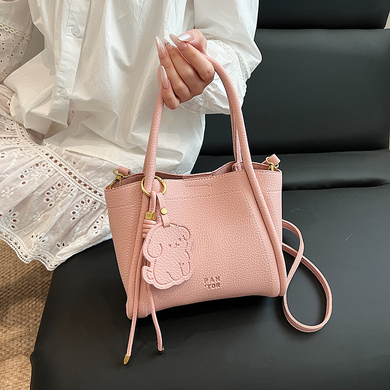 designer Korean Style Simple Basket Bag for Women 2025 Spring Summer New Fashion Versatile High-end Handbag Shoulder Crossbody Bag