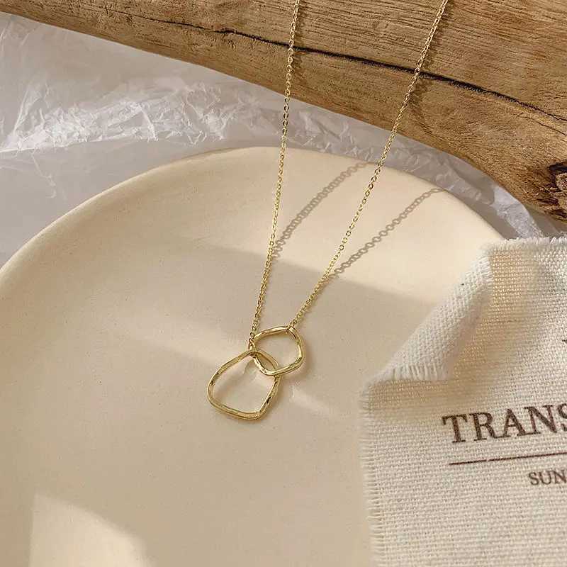 Two Round Shaped Necklaces Female Exquisite Geometric Women Chain Choker Neck Necklace Birthday Gift For Ladies Fashion Jewelry XJ250604