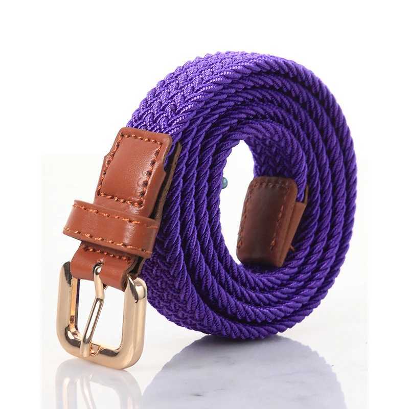 BOKADIAO Women Childrens Elastic Belt Pin Buckle Weave Stretch Canvas Belt Candy Colors Luxury Jeans Belts for Boys Girls Strap W250604