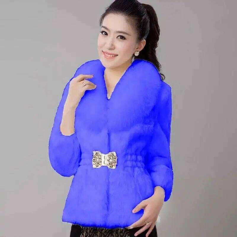 New autumn and winter clothing mink jacket fashion slim-fit imitation fox collar women's coat