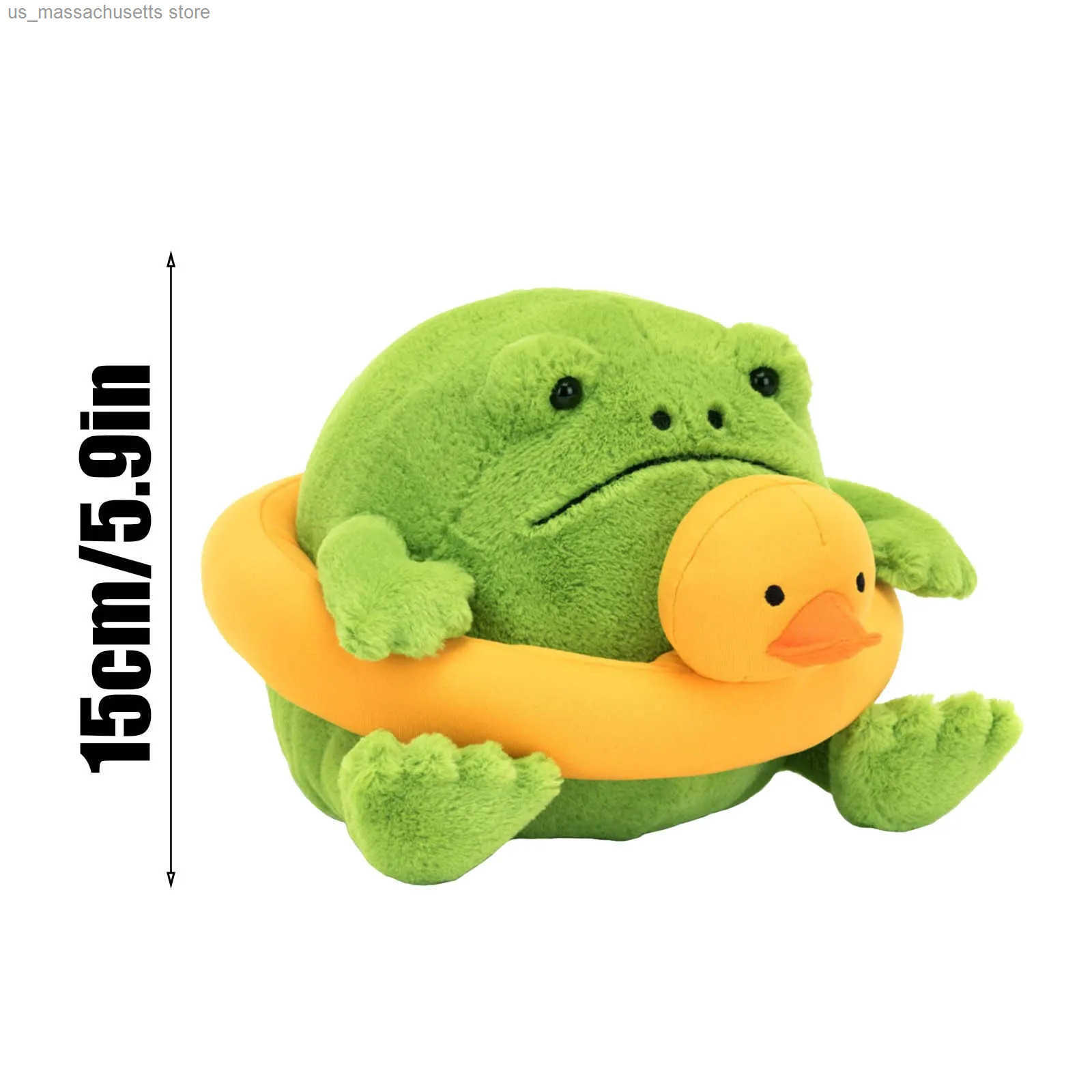 Cartoon Green Frog Toy with Duck Perfect Gift for Kids Soft and Cuddly Cartoon Rag for Childrens Funny Gift Birthday Gifts y250604UF9W