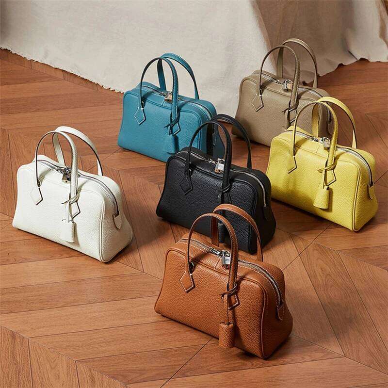 Women's Bags Designer Toptrends Genuine Leather Pillow Tote Handbags For Women Designer Top Handle Satchel Ladies Shoulder Crossbody Bags