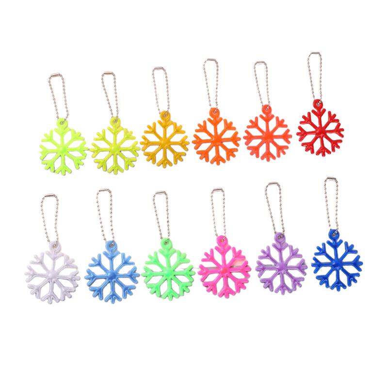 Snowflake Shaped Glow-in-the-Dark Pendant - Keychain/Backpack Charm for Night Outings with Customization Options