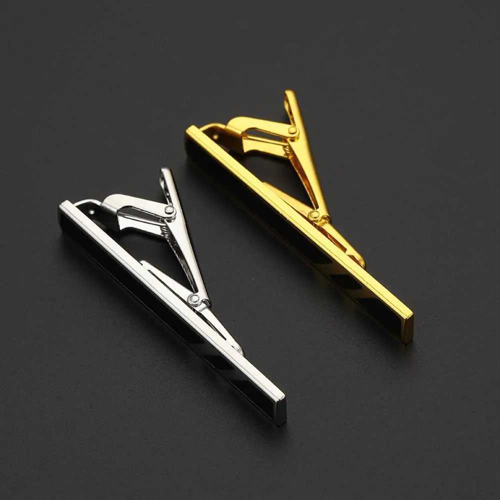 Fashion Clasp Wedding Gift Style Tie Clamp Pin Necktie Simple Clip Golden Jewel Men Metal Tie Clips W250604
