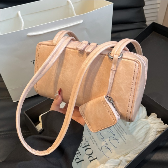 designer Vintage Oil Wax Leather Small Bag for Women 2025 New Fashion Versatile Shoulder Underarm Bag High-end Commuter Handbag