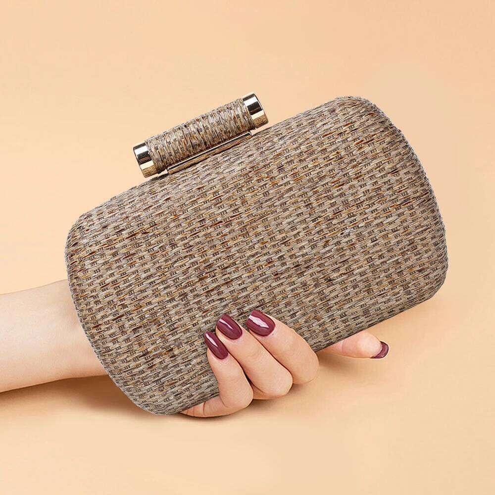 Summer Crochet Vintage Dinner Ladies Hand-Woved Evening Trend Straw Weaving Clutch Women Fashion Chian Crossbody Bag