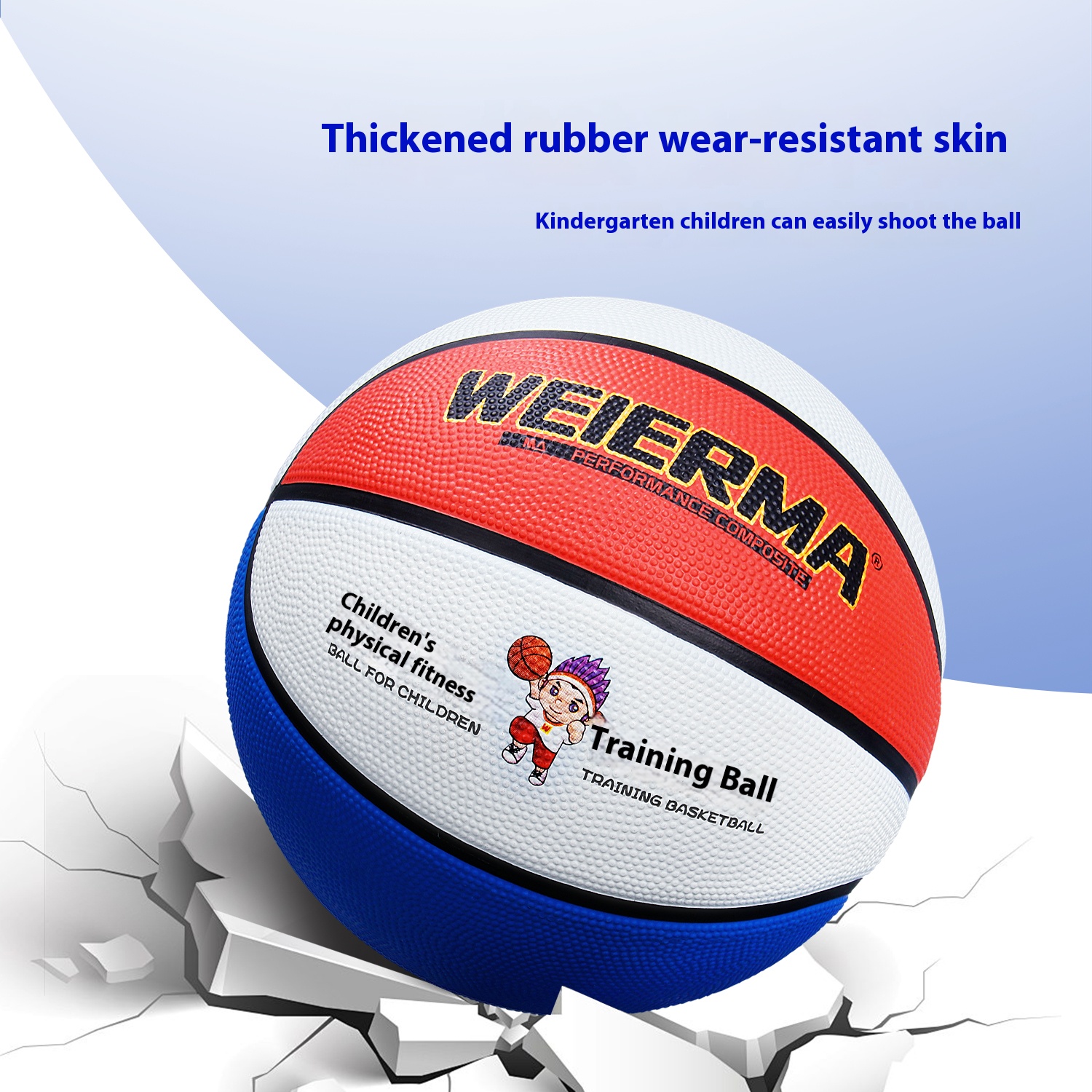 Kids' Sports Basketball - Toddler Physical Intelligence Training Ball with Soft Grip & Safe Design