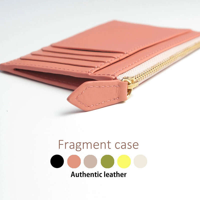 Japanese Style Coin Purse Mini Genuine Leather Short Wallet Solid Color Multi-Card Slot Anti-Theft Holder Card Case