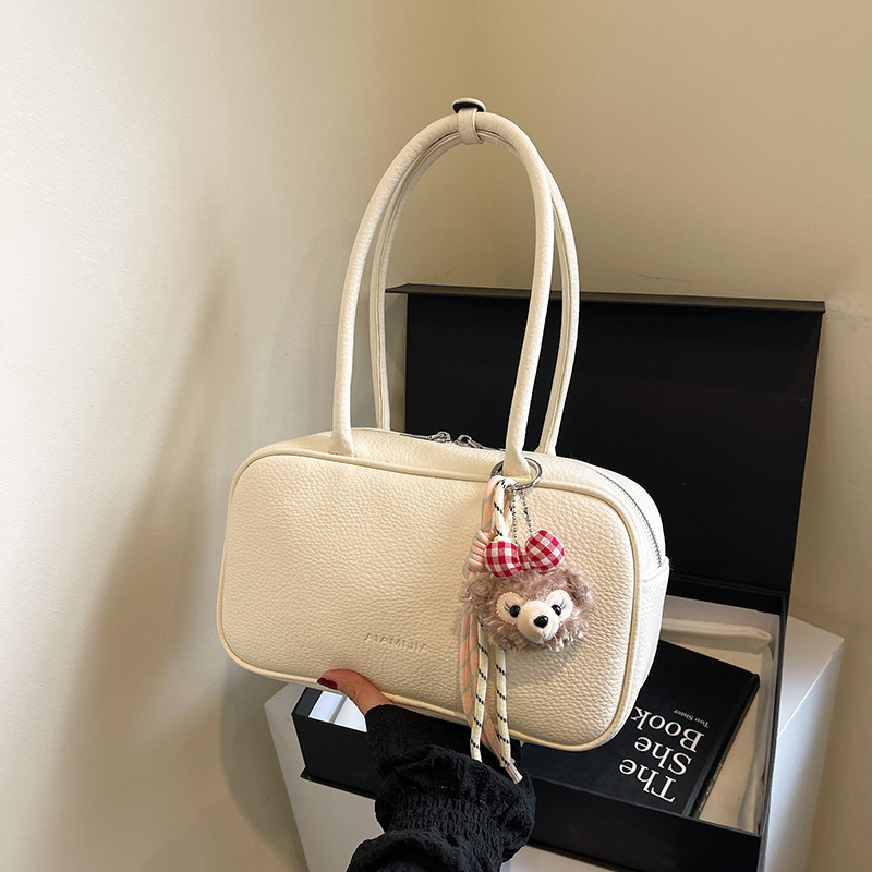 designer Korean Niche Handheld Bowling Ball Bag for Women 2025 New High-end Retro Versatile Shoulder Underarm Bag Trend