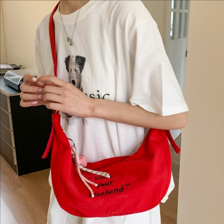 designer Korean Style Personality Letter Underarm Bag for Women 2025 New Trend Versatile Dumpling Bag Casual Outdoor Single Shoulder Crossbody Bag