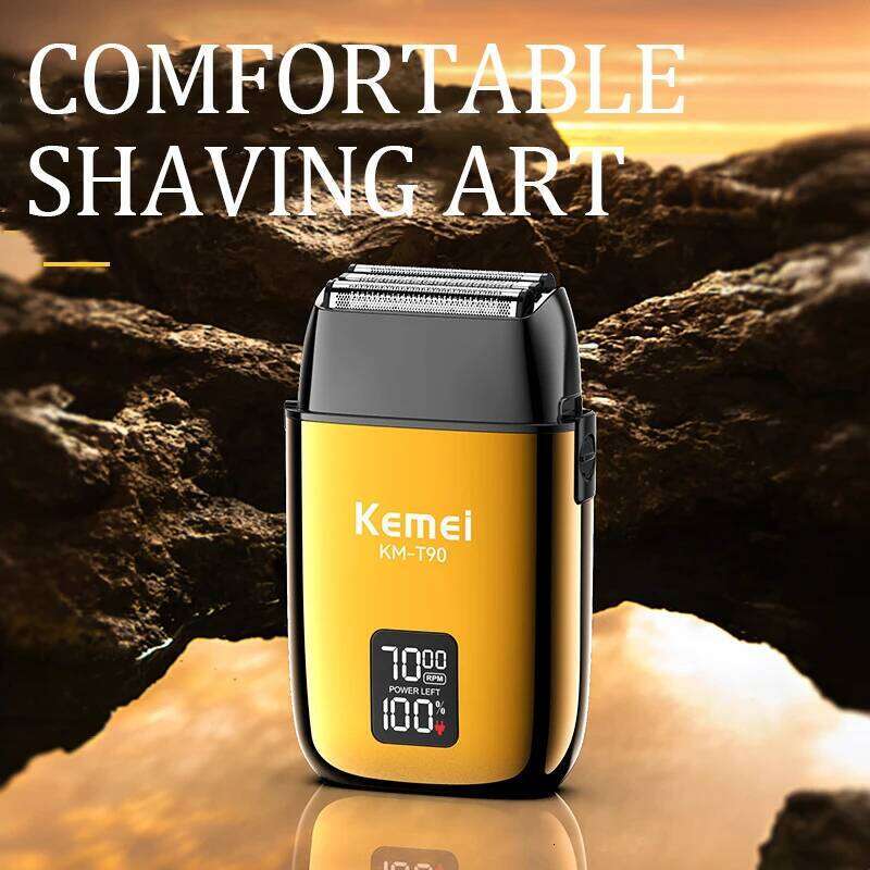 KEMEI Reciprocating 3-Blade Floating Head Mini With LCD Display And Waterproof USB Charging Electric Shaver Km-T90