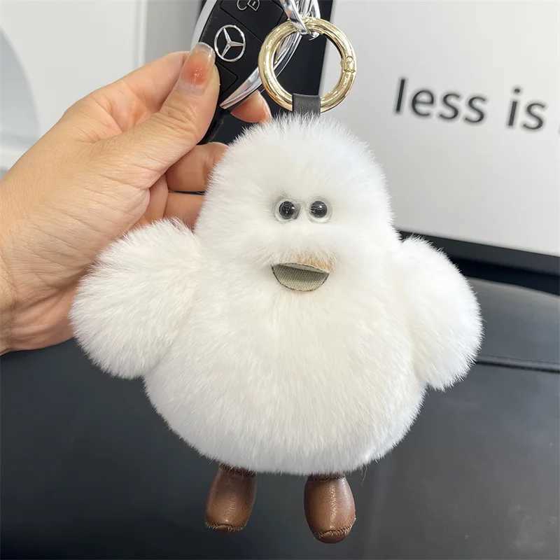 New Rex rabbit Fur Penguin Key Chain Bag Decoration Plush Toy Gift Keychain Cute Doll Pendant Lovely Penguin Dolls Holiday Gift W250604