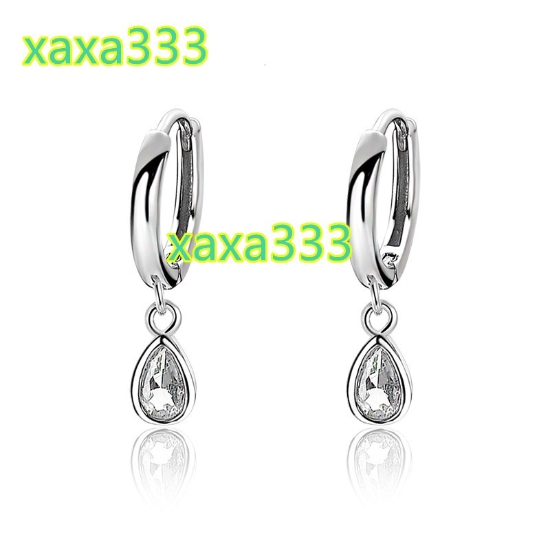 Fashion earrings 925 pure silver jewelry Moissanite earrings water drop shape hoop earrings ladies jewelry