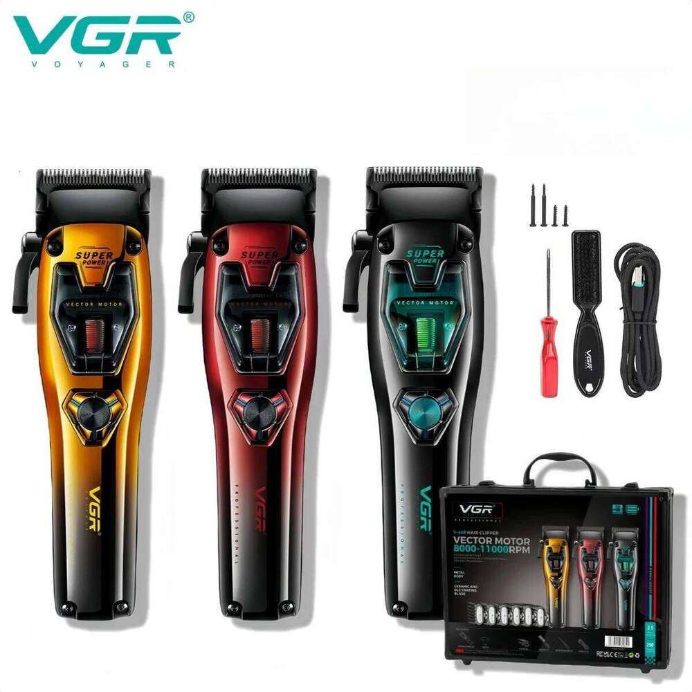 VGR 11000 RPM Professional Hair Cutting Hine Vector Motor Barber Adjustable Electric Trimmers For Men V-668