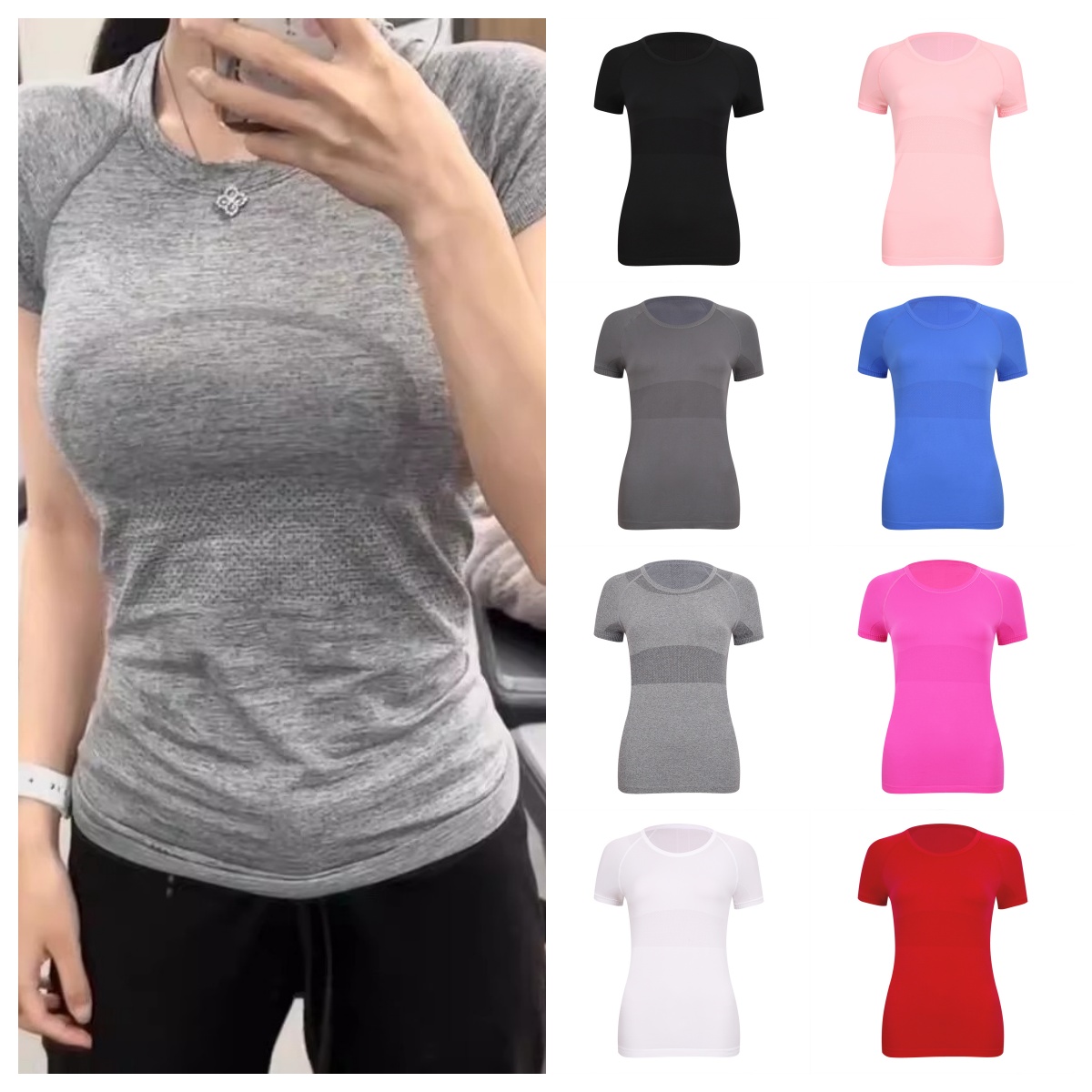2025 5A High Quality Swift Shirt Yoga Outfit T-shirt Women's Fitness Short Sleeve Shirt Clear, Breathable, Comfortable High Quality luluity lemonlies shirts