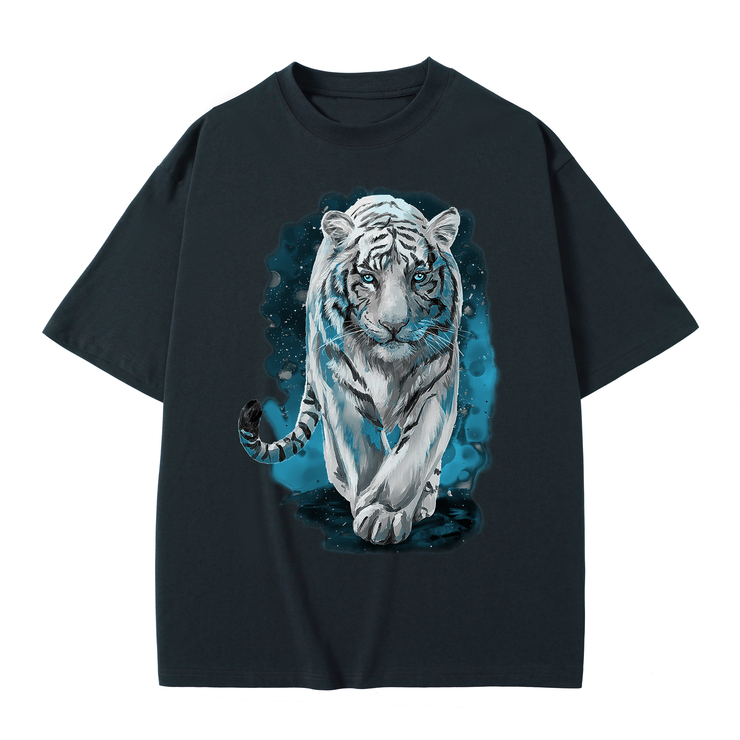 T-shirt men's top designer cotton T-shirt The Bengal tiger short sleeved clothing high-quality fashionable T-shirt BROADTRUE