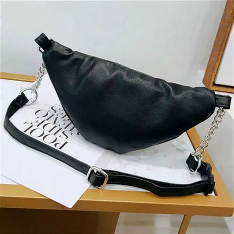 Chain Leather Waist Bag Women Fanny Pack Pu Shoulder Bags Small Purse Phone Key Pouch Large Capacity Messenger Packs W250604