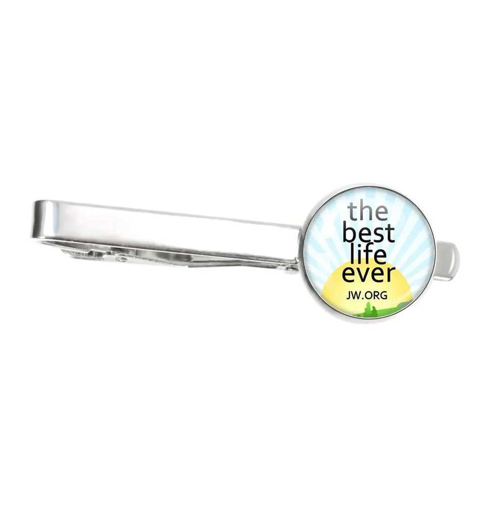 Hot Selling Personalized JW.org The Best Life Ever Tie Clip JW.ORG Tie Clip Glass Dome Handmade Jewelry For Men Gift W250604