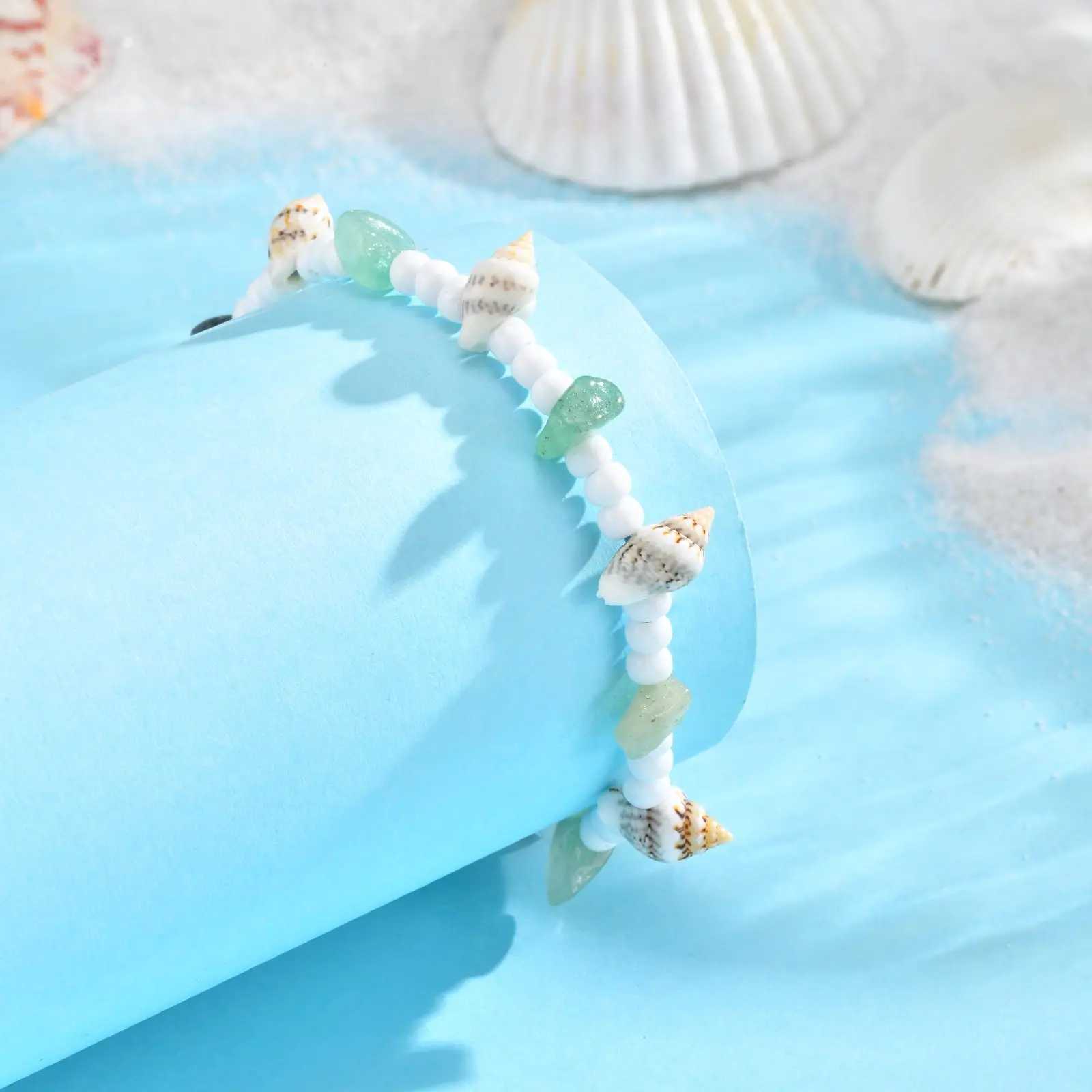 Weaven Adjustable Conch Anklets For Women New Trend Creative Beaded Ankle Bracelet Boho Summer Beach Foot Jewelry Accessories W250604