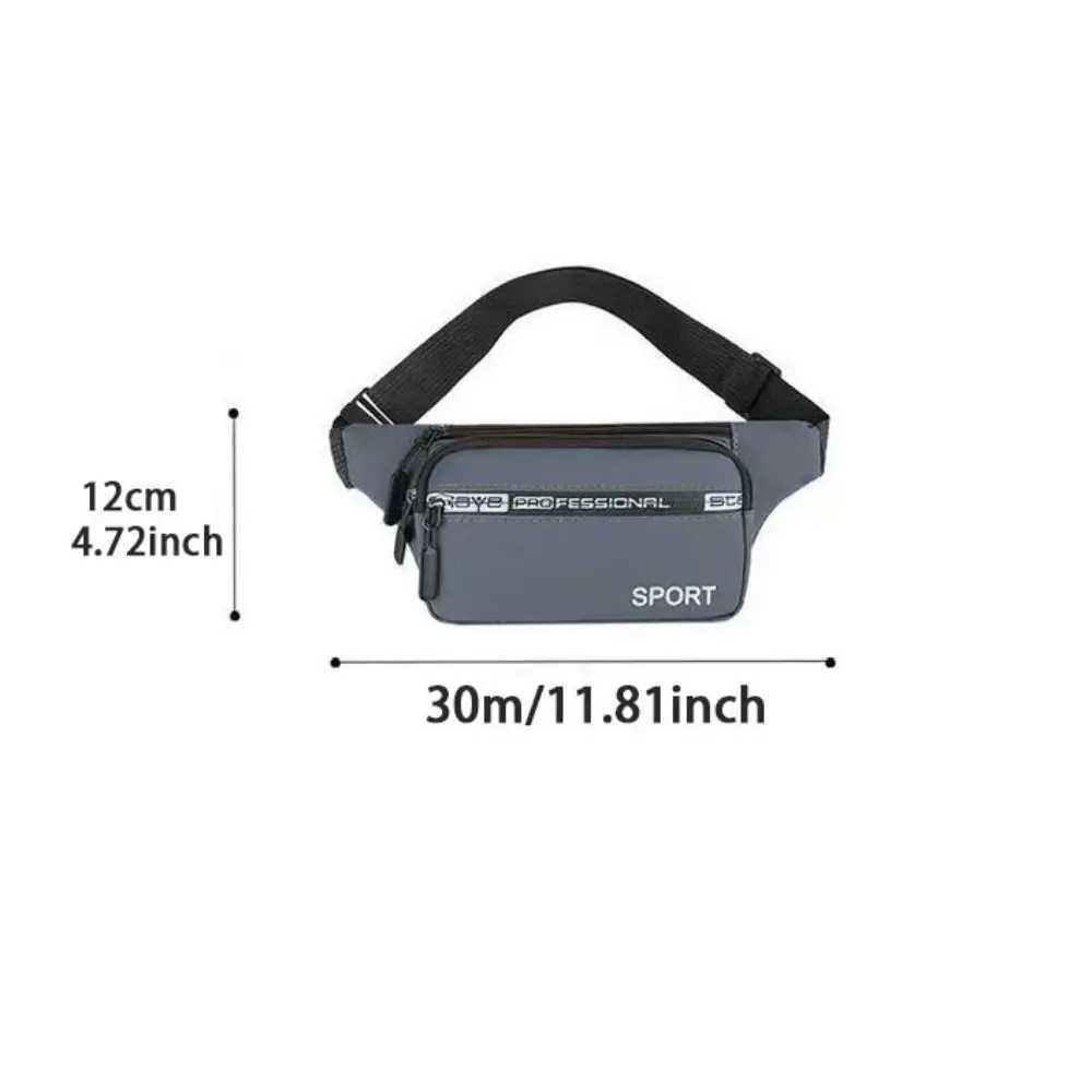 Wear-resistant Oxford Running Waist Bag Multiple Pockets Business Phone Bag Large Capacity Storage Sport Waist Pack Men W250604