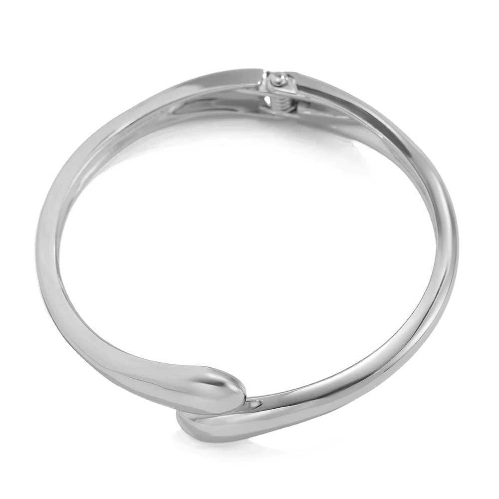 New Arrival Wide Metal Bangle Ring for Women Gold and Silver Color Chunky Waterdrop Open Wrist Cuff Thick Irregular Twisted Bracelet Jewelry V250605