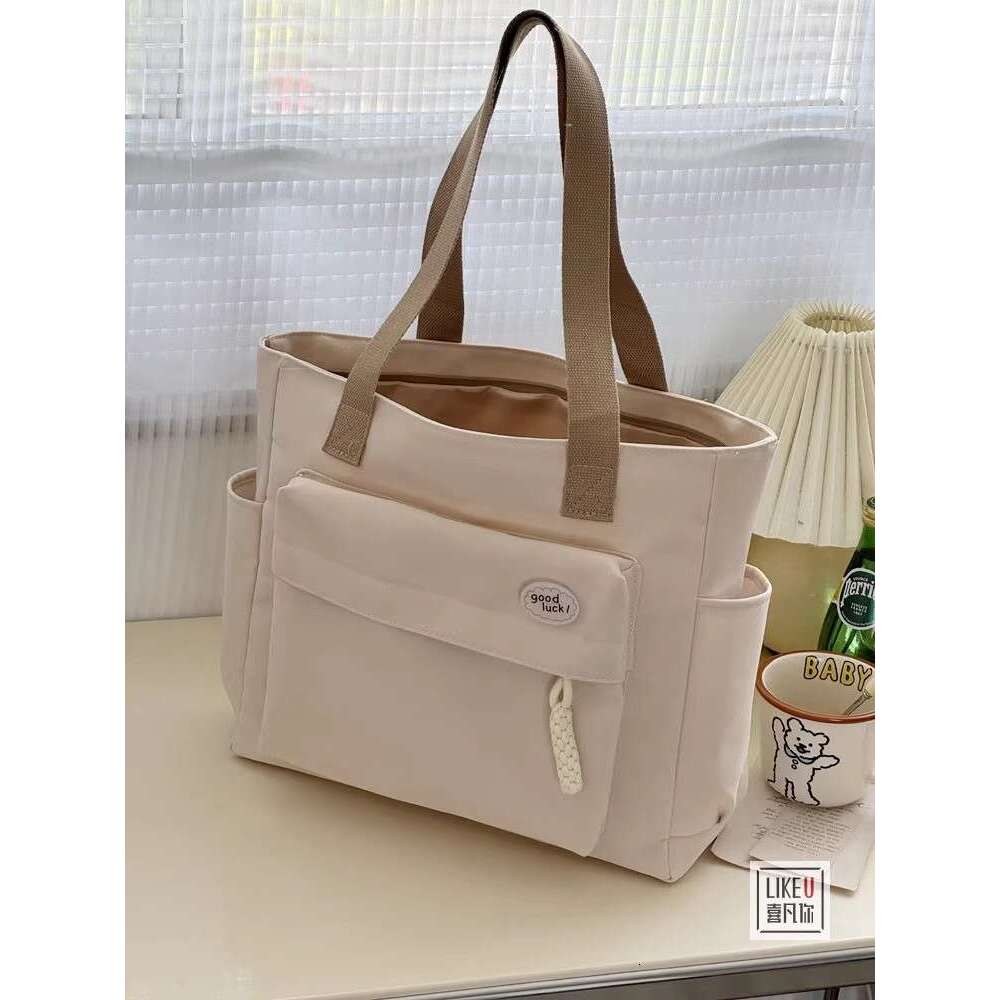 Design Rope Knot Commuter Thickened Nylon Tote Bag Casual Literary Student Simple Shoulder Handbag