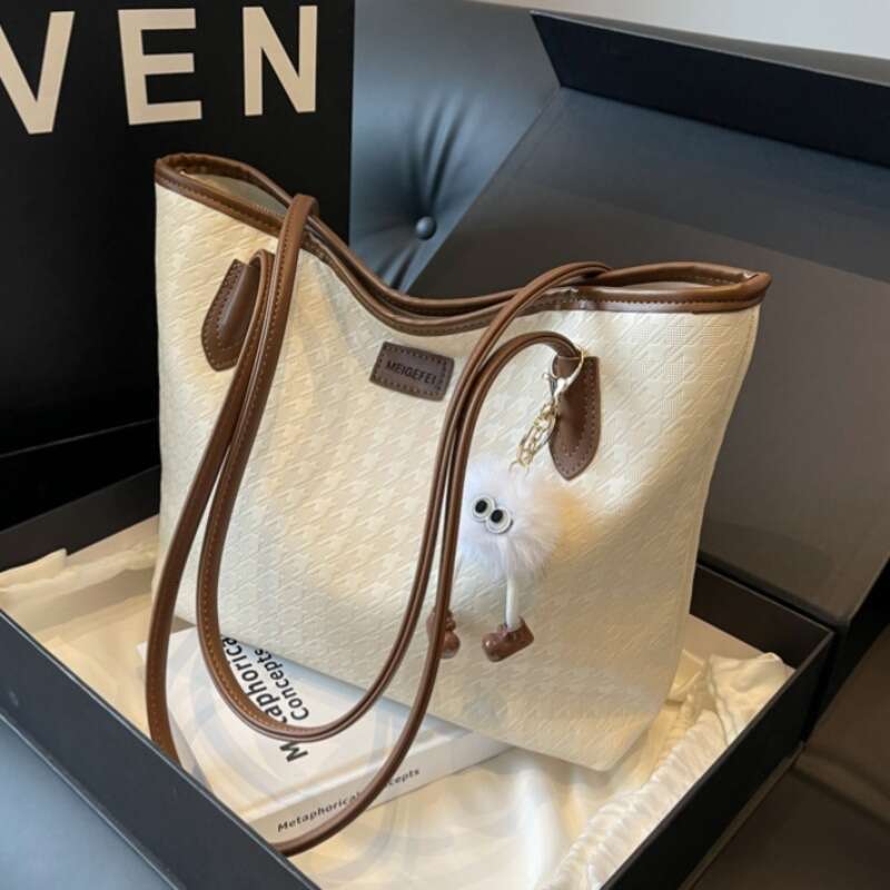 Large Capacity for Women 2025 Casual Office Shoulder High-end Feel College Student Class Commuting Tote Bag Elegant Versatile New Trendy Fashion Ins
