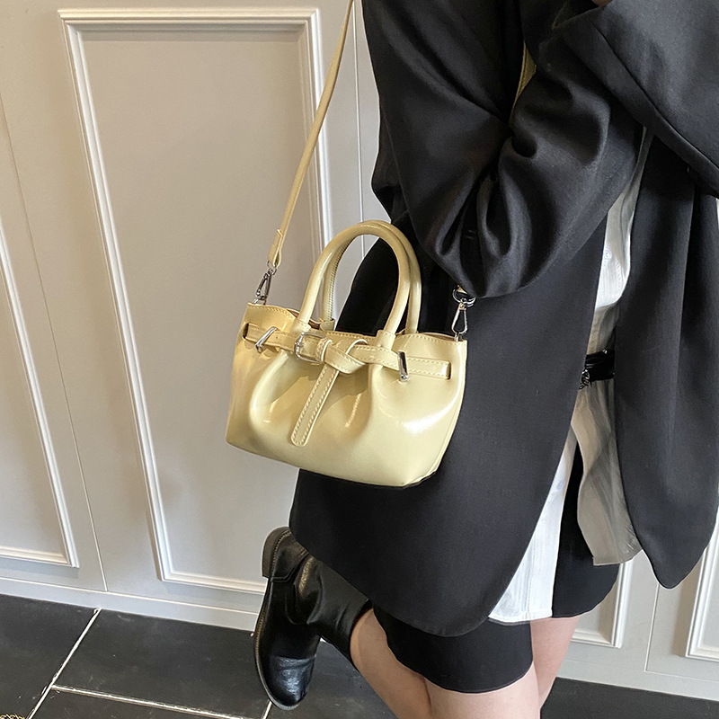 designer Korean Style Handbag for Women 2025 Spring New Basket Bucket Bag High-end Fashion Simple Shoulder Crossbody Bag