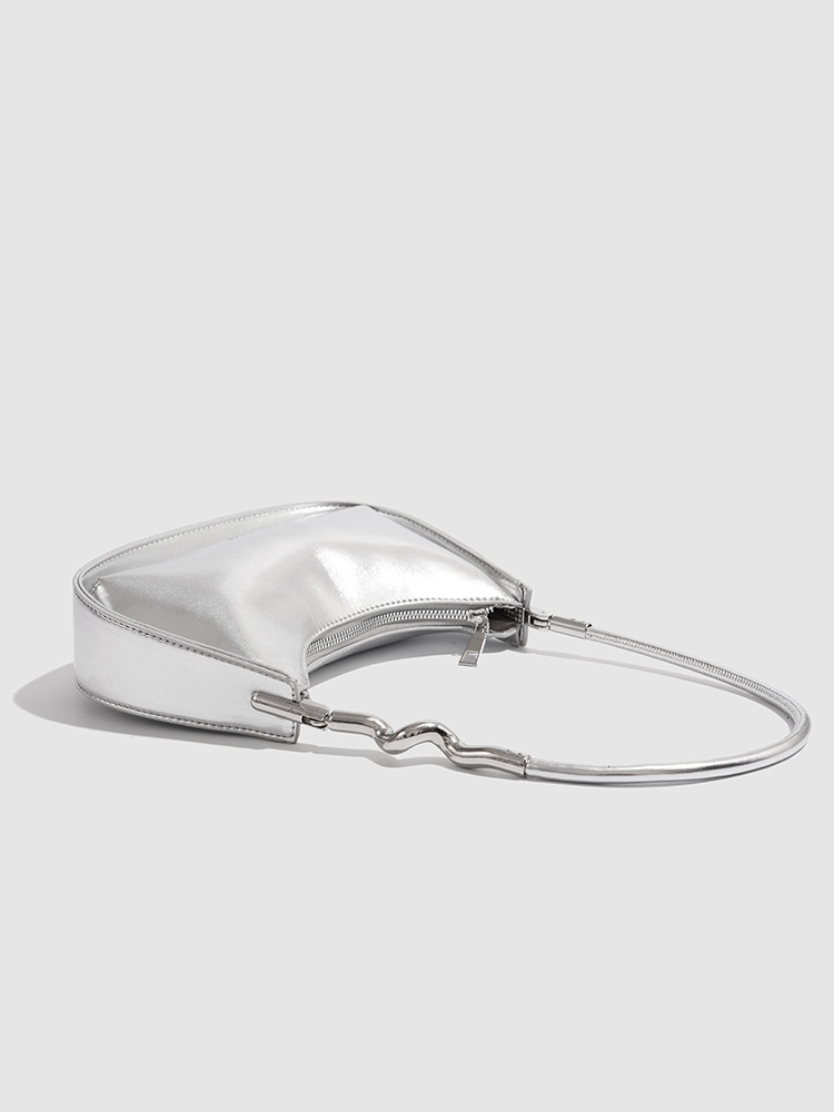 Silver women's armpit bag, new fashionable multifunctional women's shoulder bag designer, large capacity women's crossbody bag