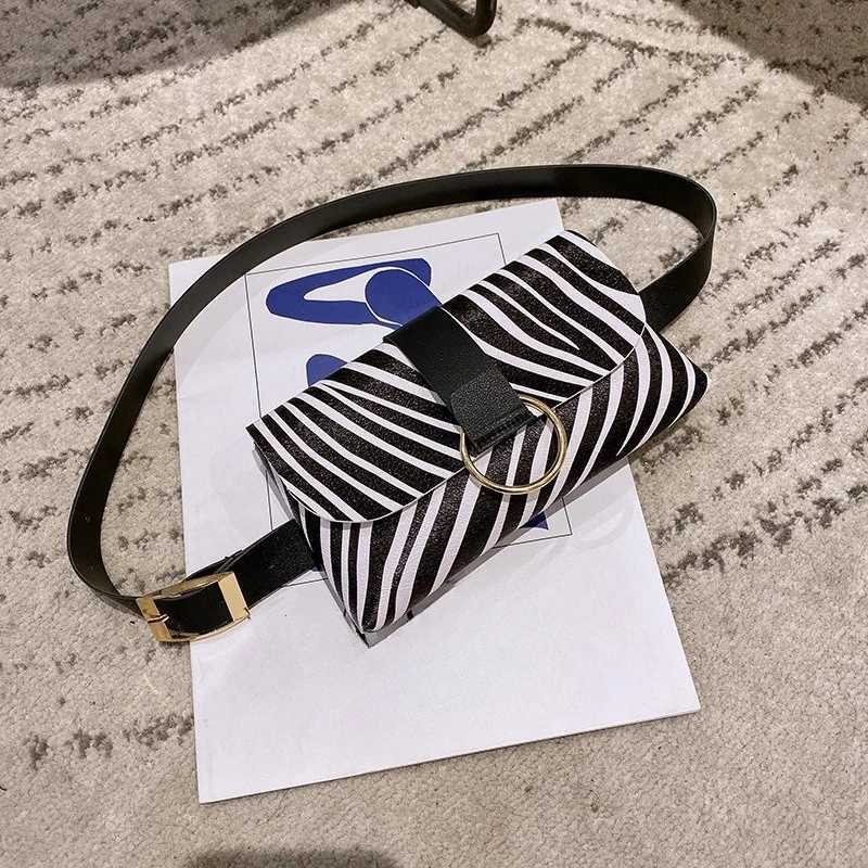Flap Leather Fanny Pack Mini Waist Bag 2 in 1 Leopard Stripe Coin Purse Ladies Belt Bag Belt Mobile Phone Bag Waist Bag 2025W250604