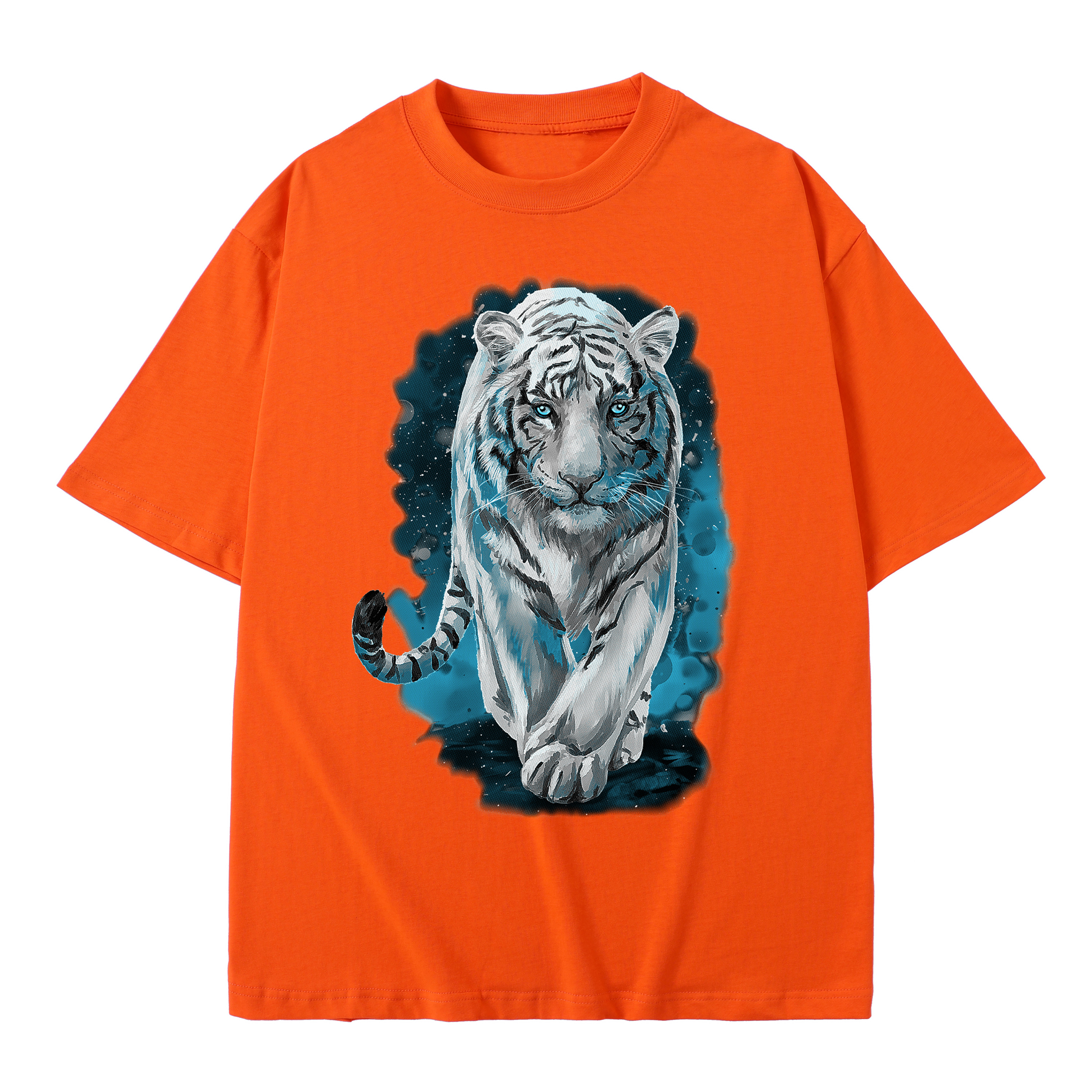 T-shirt men's top designer cotton T-shirt The Bengal tiger short sleeved clothing high-quality fashionable T-shirt BROADTRUE