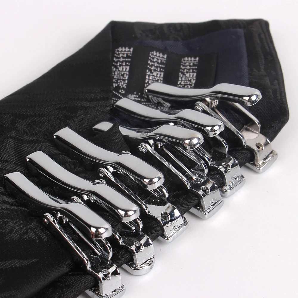 New Silvery Tie Clip For Men Classic Meter Tie Clips Alloy Tie Bar Quality Enamel Tie Collar Pin Crystal Business Corbata W250604